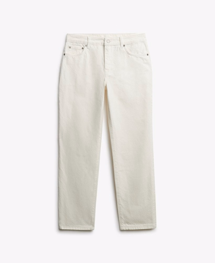 Calça jeans reta de cintura média em algodão orgânico