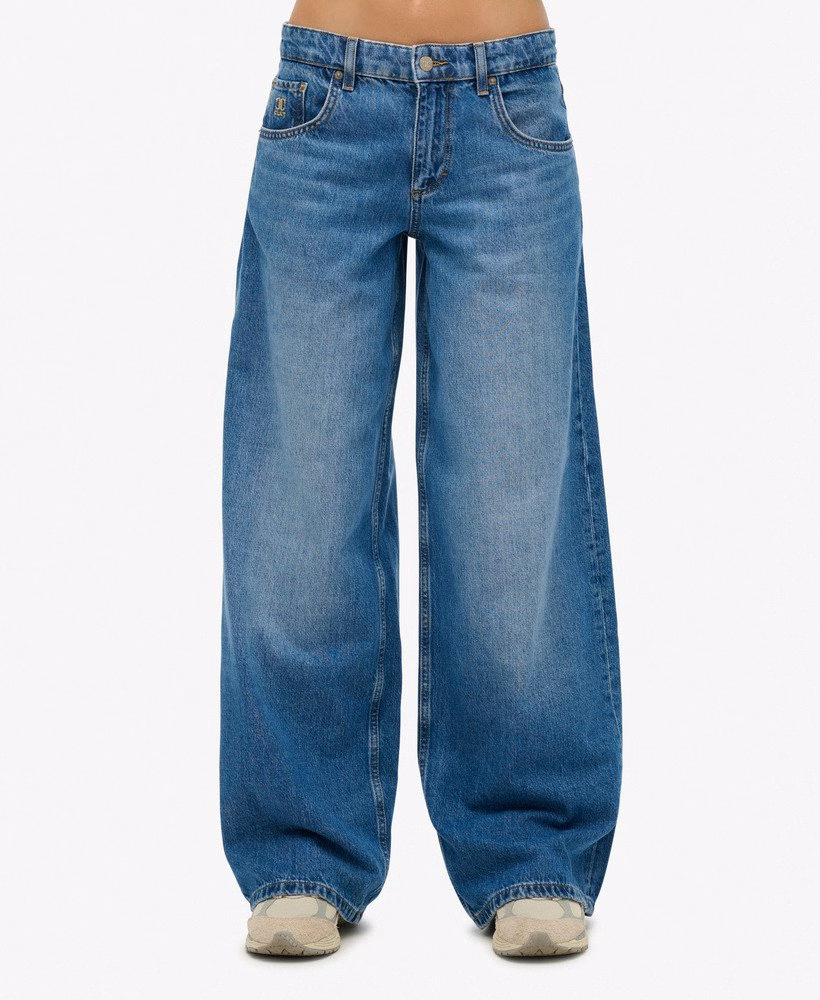 Calça jeans folgada de cintura média