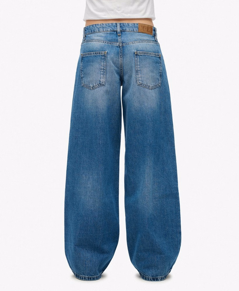 Calça jeans folgada de cintura média