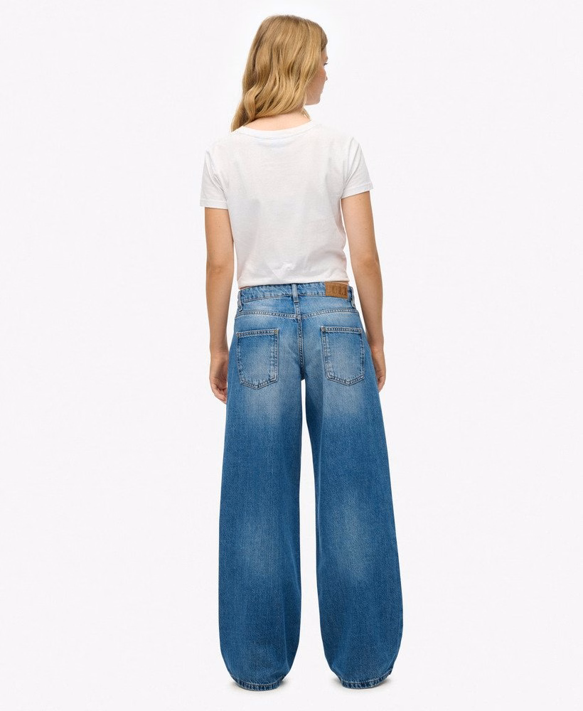 Calça jeans folgada de cintura média