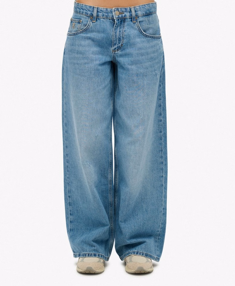 Calça jeans folgada de cintura média