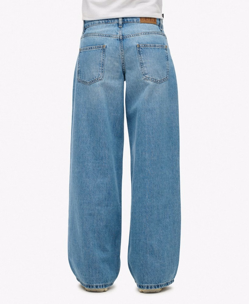 Calça jeans folgada de cintura média