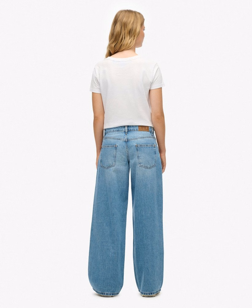 Calça jeans folgada de cintura média