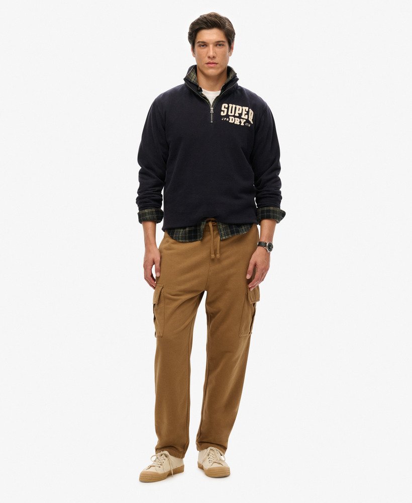 calças jogger cargo relaxadas em camel clássico