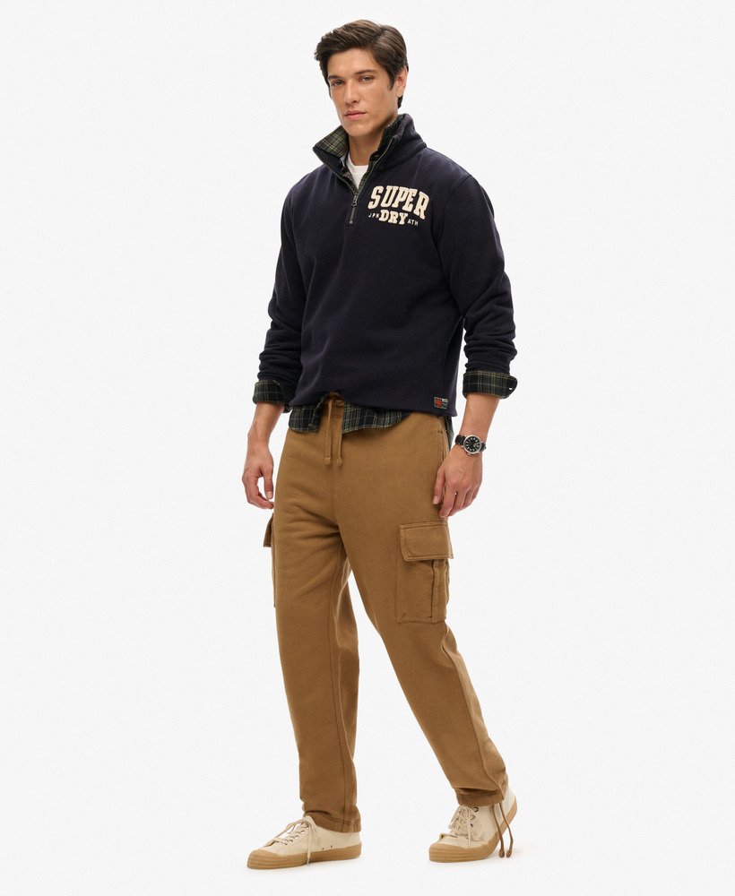 calças jogger cargo relaxadas em camel clássico