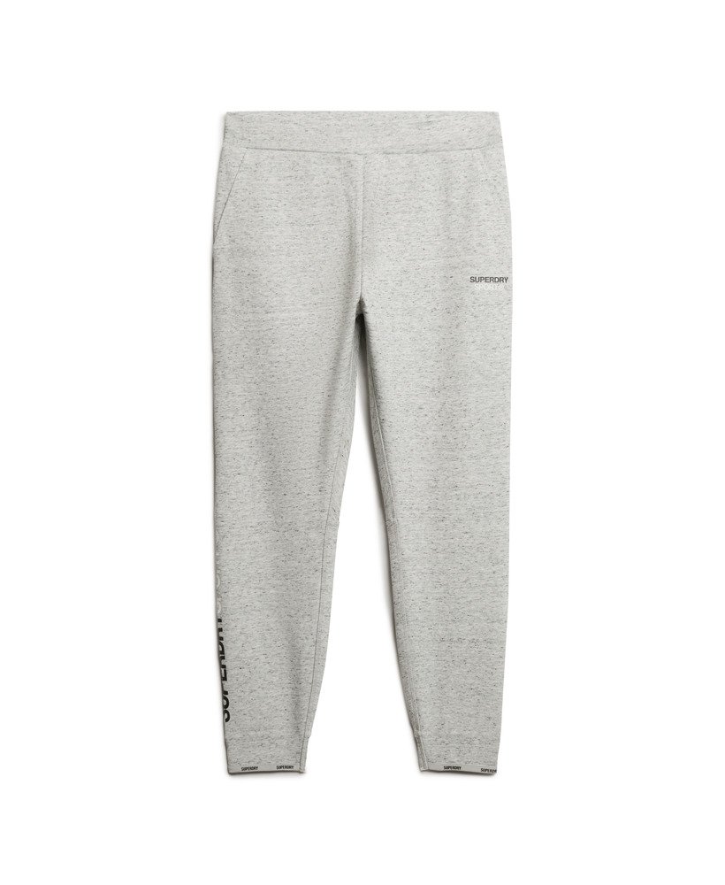 calça de moletom sport tech logo tapered na cor cinza mescla atlético