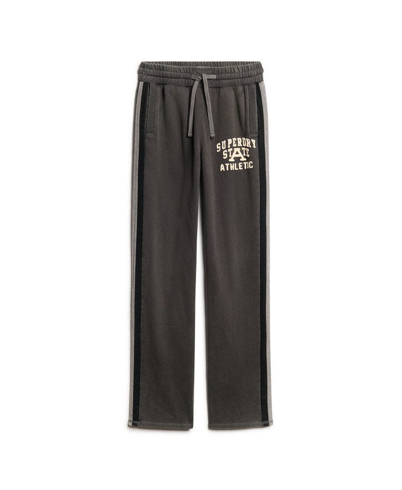 calças de treino esportivas vintage em preto lavado