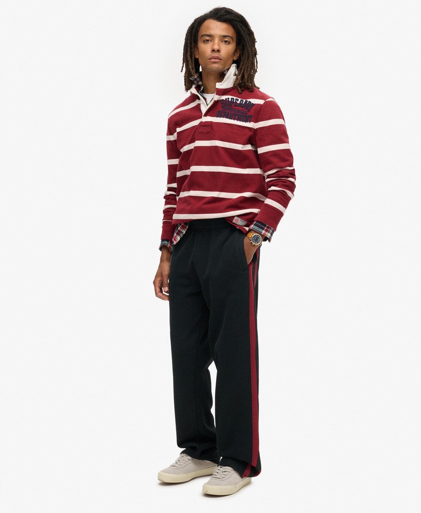 calça jogger reta essential logo em pretobordô intenso