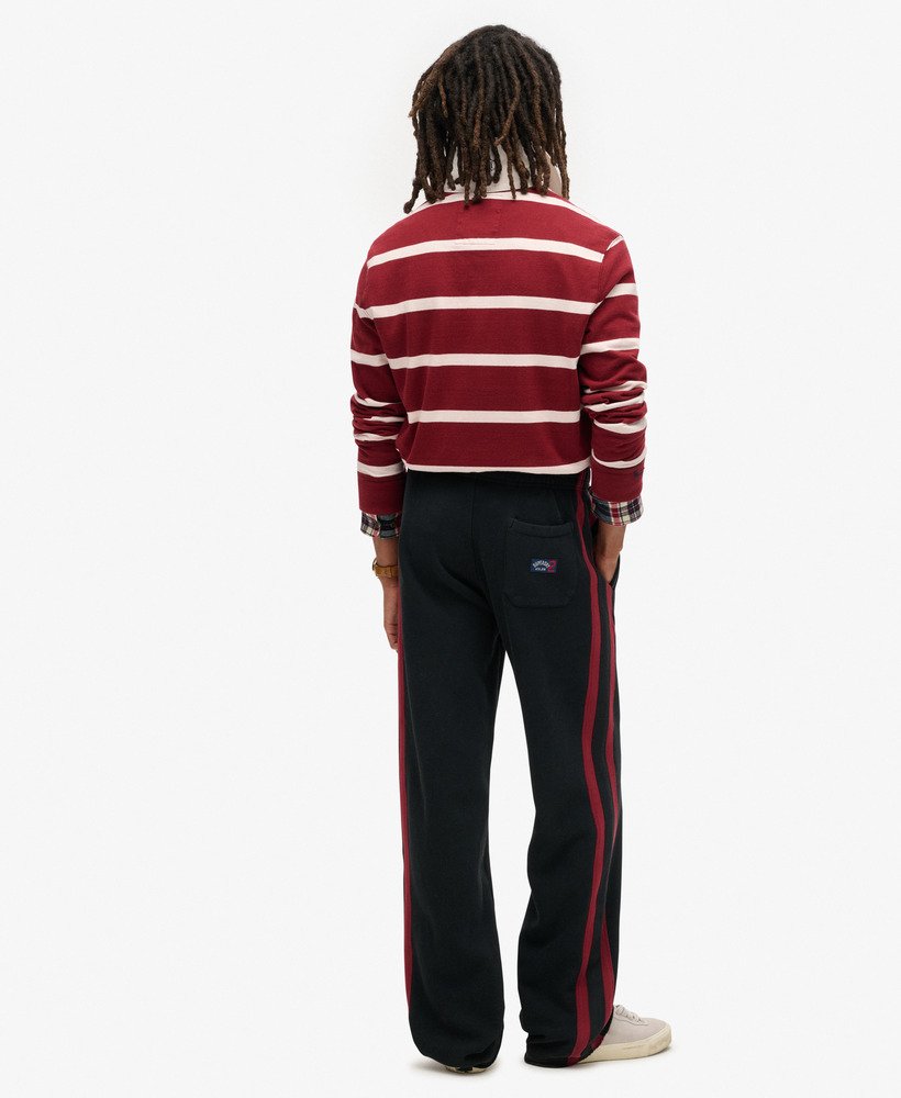 calça jogger reta essential logo em pretobordô intenso