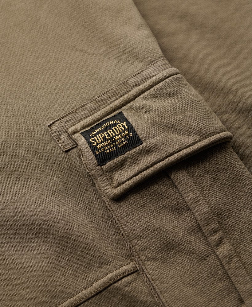 calça jogger cargo relaxada em marrom morel lavado