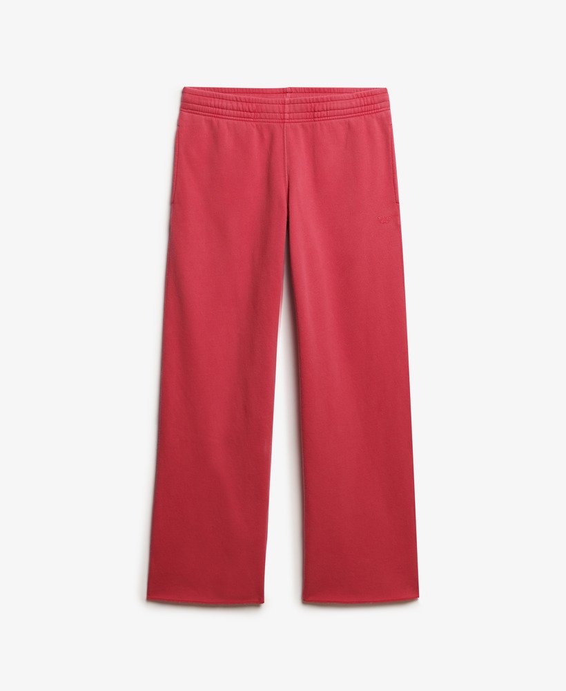 calça jogger de pernas largas wash na cor rosa beterraba
