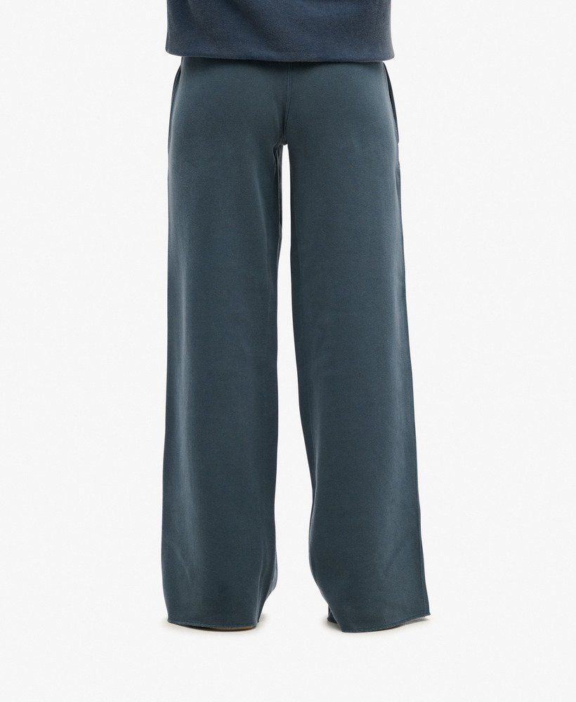 calça jogger de pernas largas wash na cor azul marinho eclipse