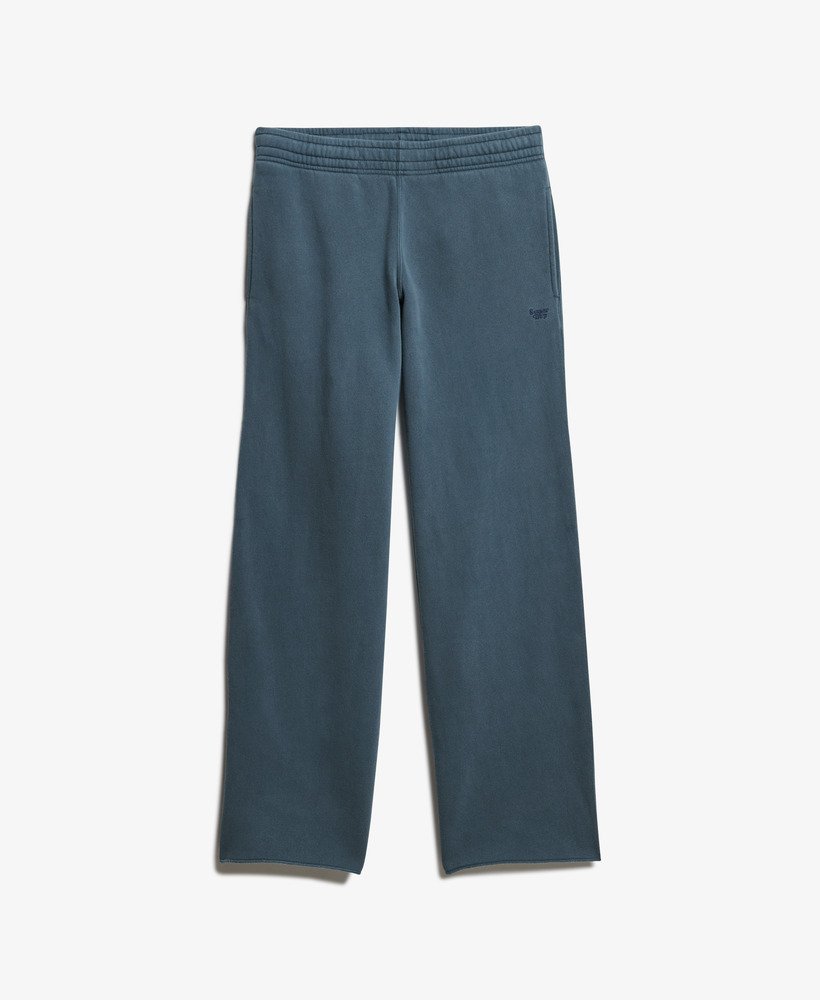 calça jogger de pernas largas wash na cor azul marinho eclipse