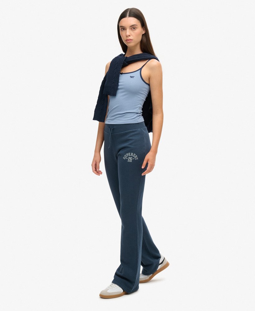 calça jogger jersey flare da athletic essentials na cor azul marinho