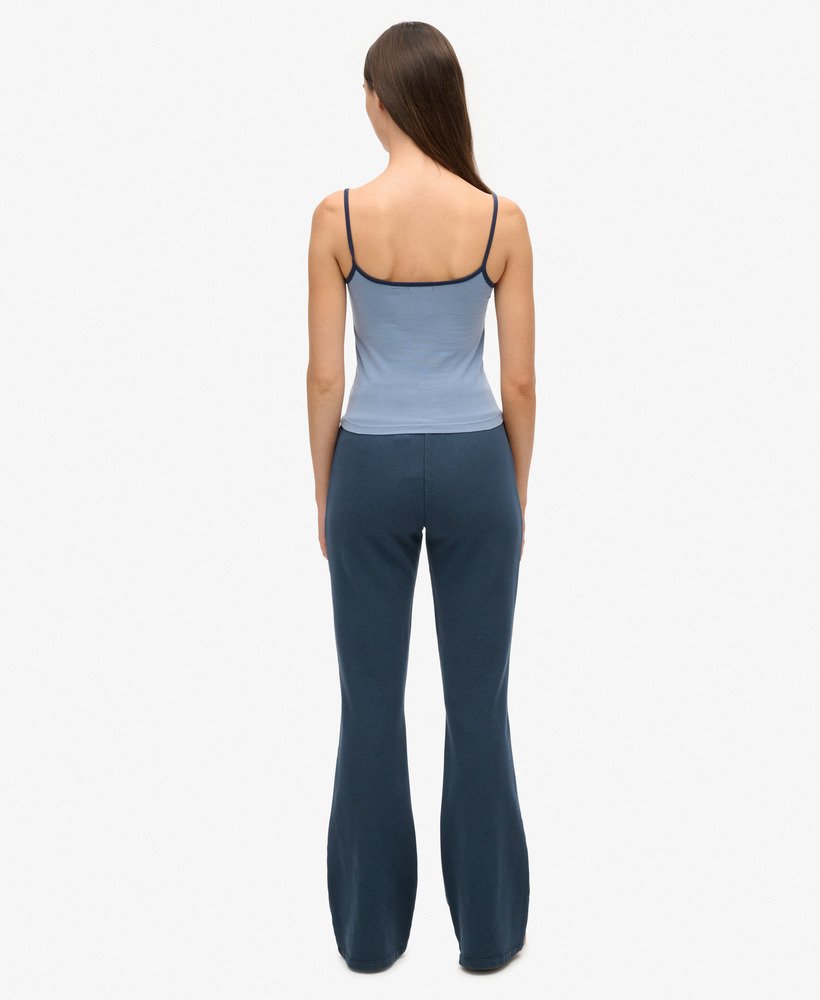 calça jogger jersey flare da athletic essentials na cor azul marinho