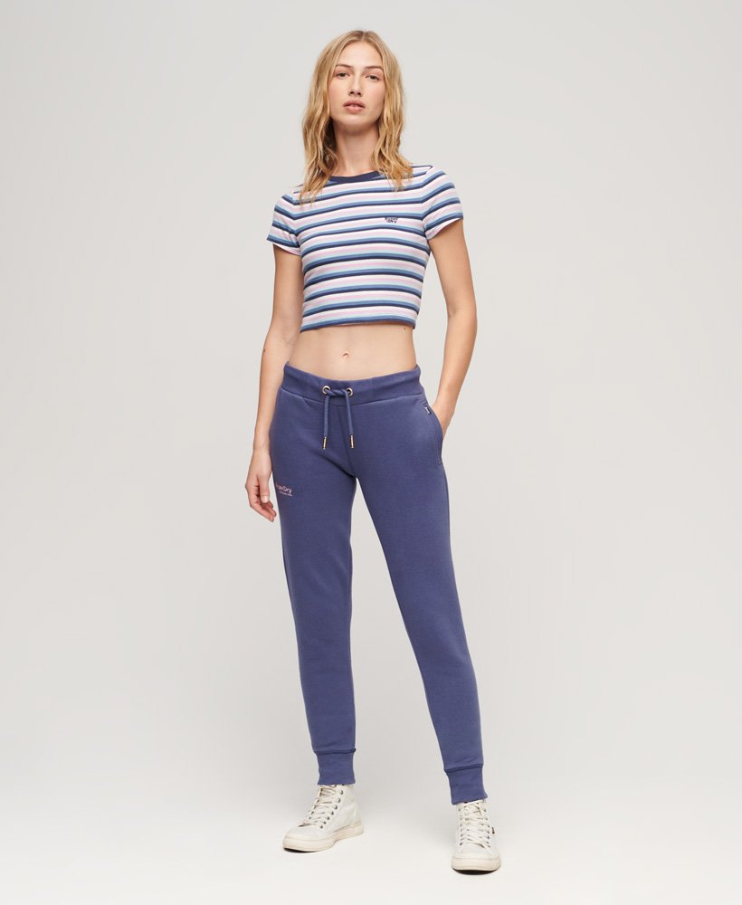 calça de moletom essential logo na cor azul marinho.