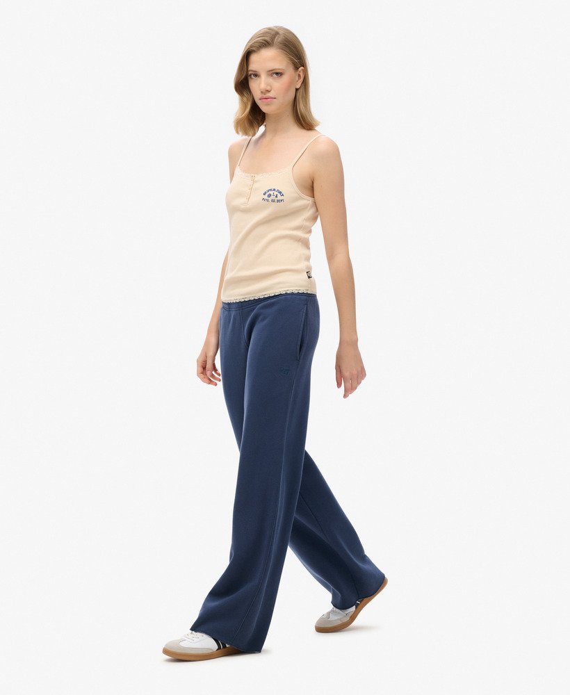 calça jogger reta vintage wash na cor lauren navy
