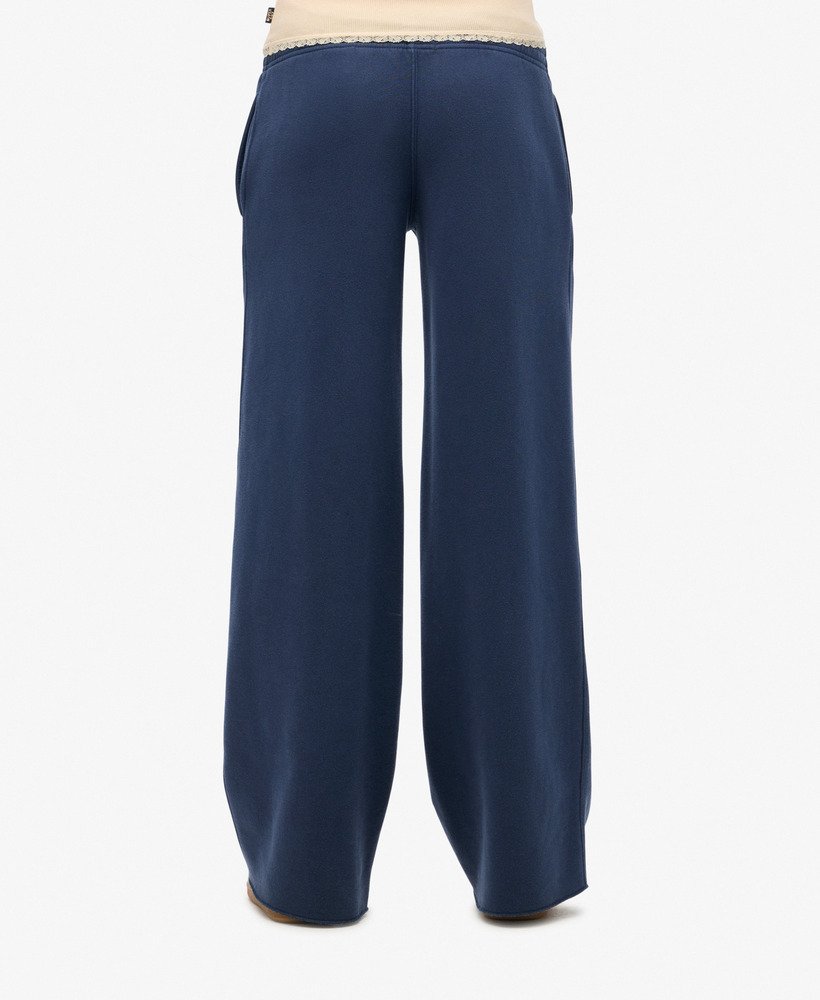calça jogger reta vintage wash na cor lauren navy