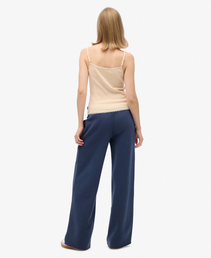 calça jogger reta vintage wash na cor lauren navy