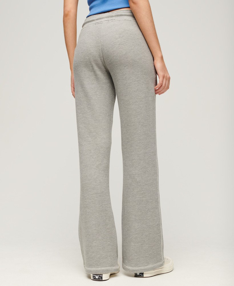 calça jogger flare de cintura baixa athletic essentials na cor cinza mesclado