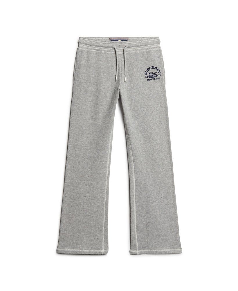 calça jogger flare de cintura baixa athletic essentials na cor cinza mesclado