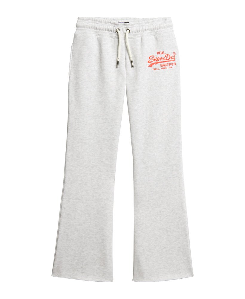 calça jogger flare de cintura baixa com logo vintage em neon na cor ice marl