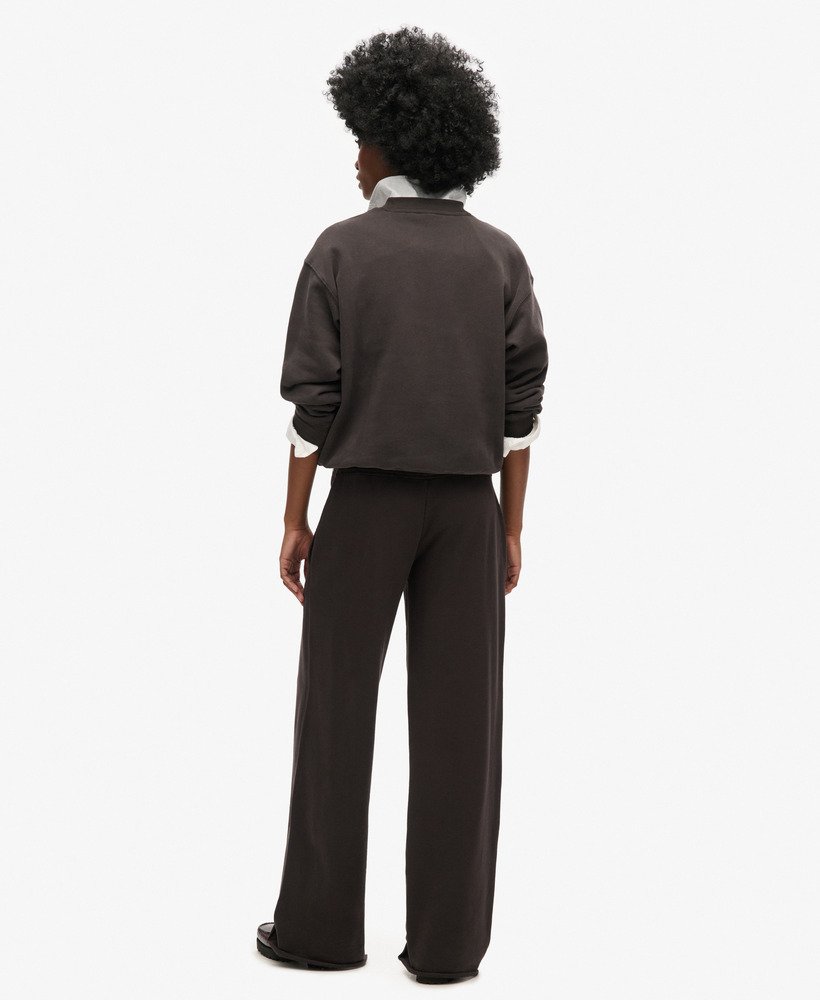 calça jogger reta essential logo na cor bison black