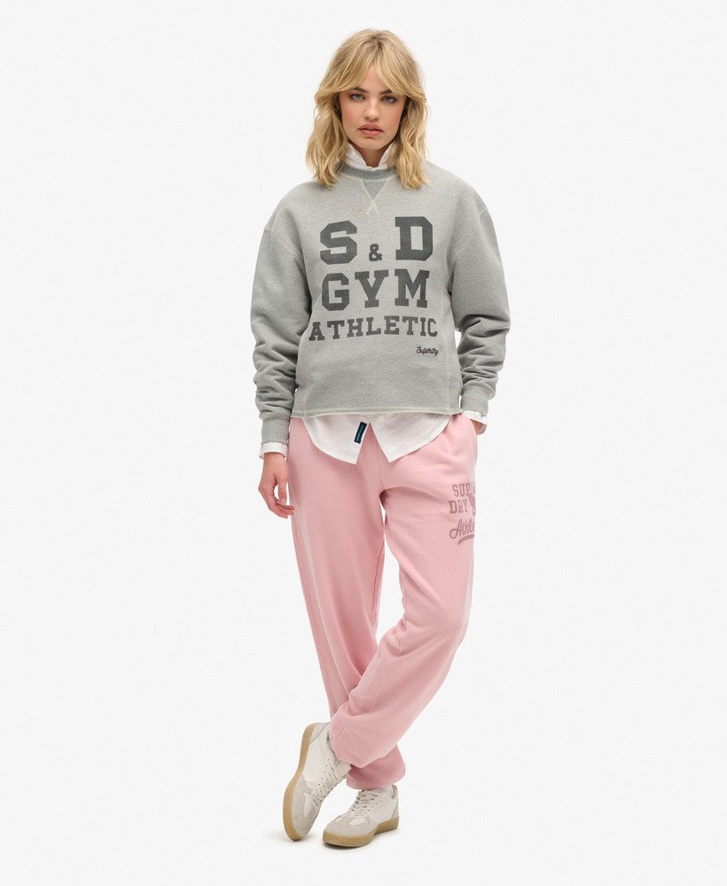 calça jogger vintage washed graphic da athletic essentials em rosa claro