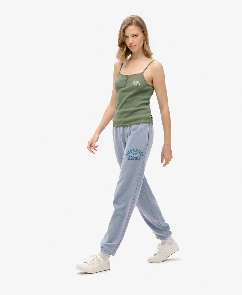 calça jogger athletic essentials vintage washed graphic na cor azul-marinho