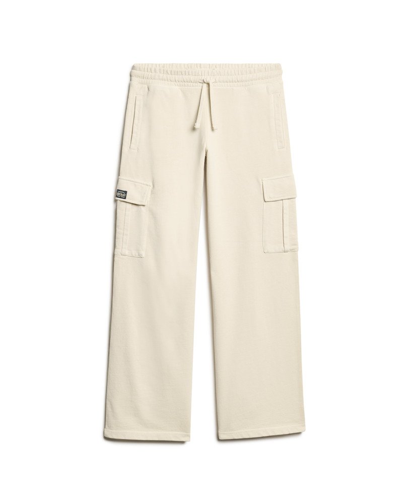 calça jogger cargo vintage wide da athletic essentials na cor ecru