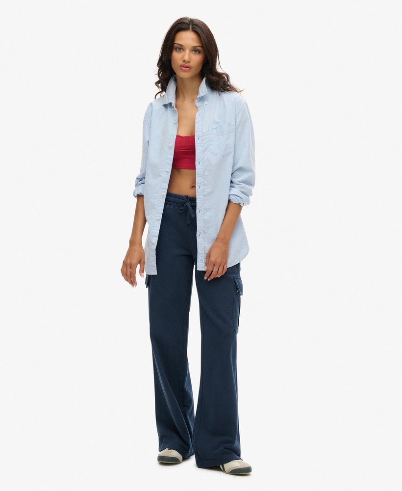 calça jogger cargo vintage larga da athletic essentials na cor azul marinho eclipse.