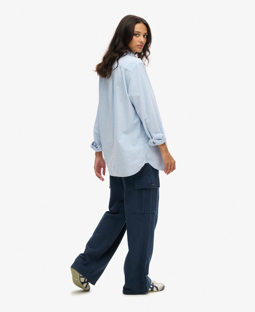 calça jogger cargo vintage larga da athletic essentials na cor azul marinho eclipse.