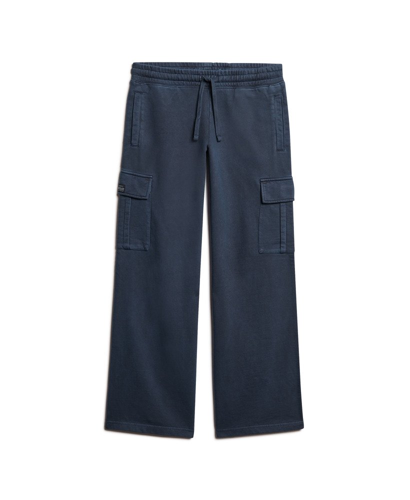 calça jogger cargo vintage larga da athletic essentials na cor azul marinho eclipse.