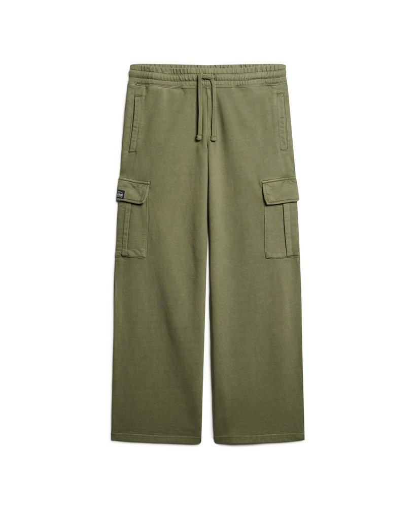 calça jogger cargo larga vintage da athletic essentials na cor cáqui oliva