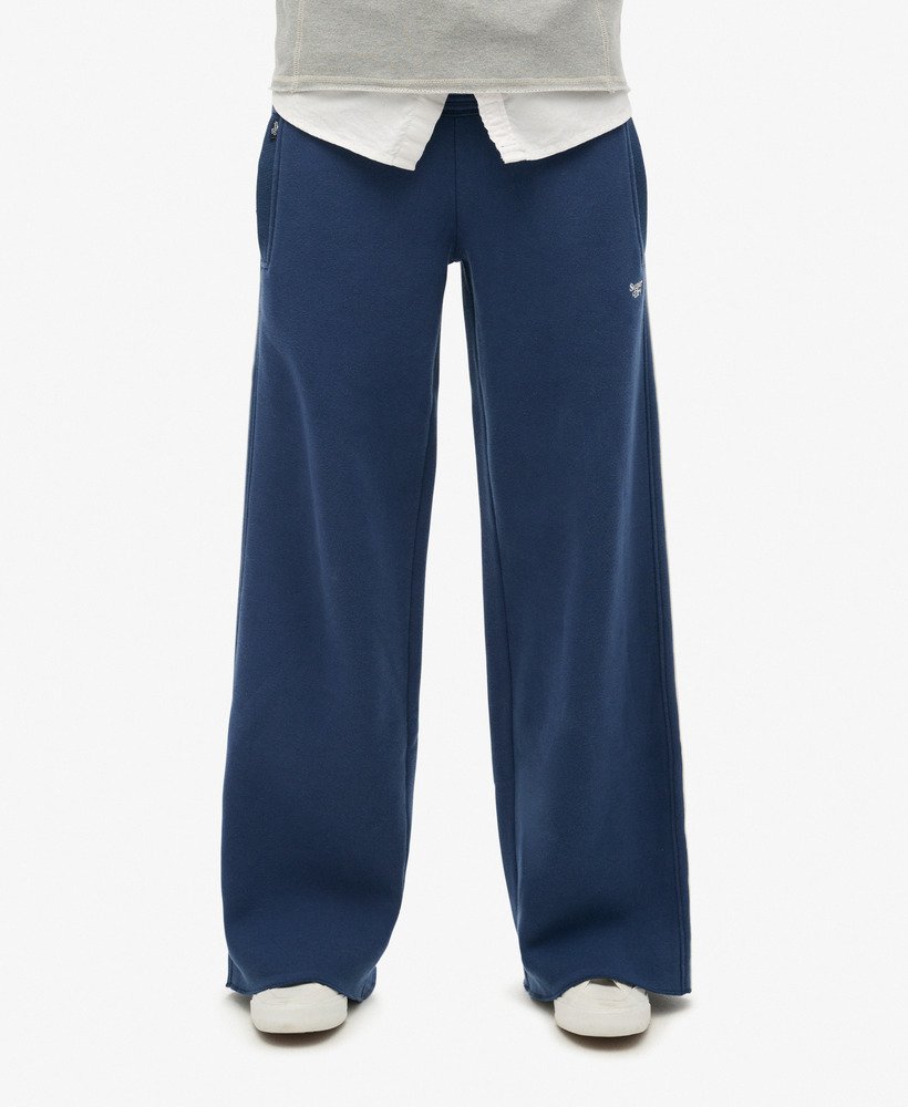 calça jogger reta essential logo na cor azul marinho