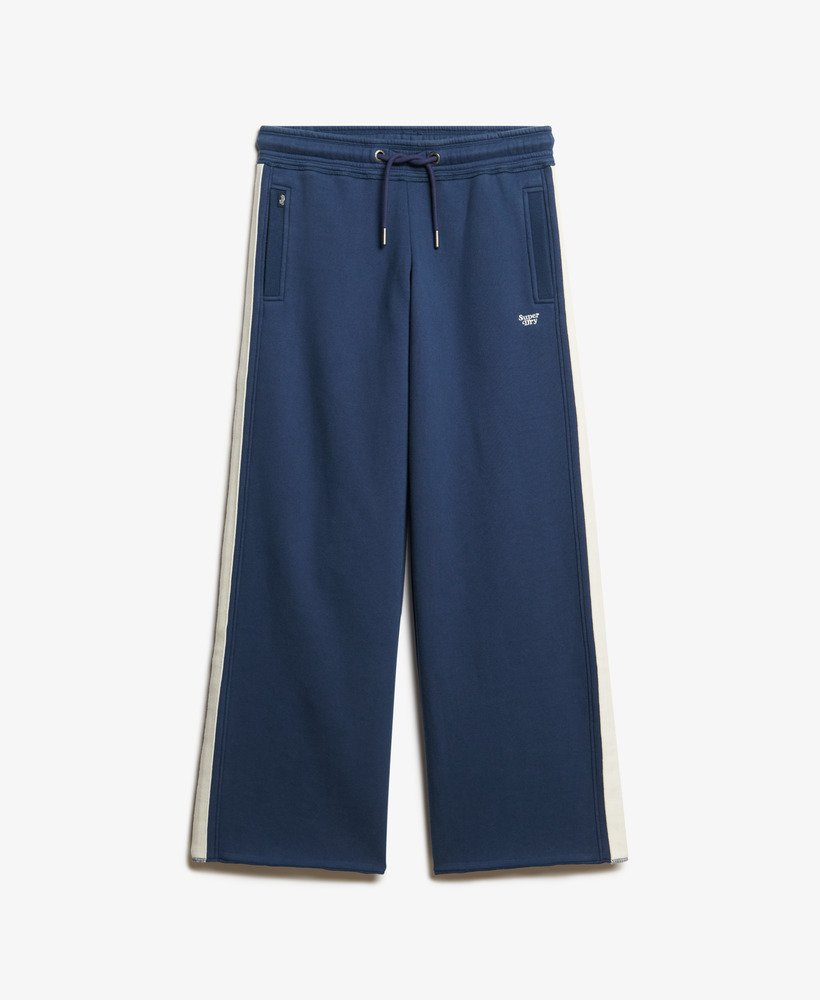 calça jogger reta essential logo na cor azul marinho