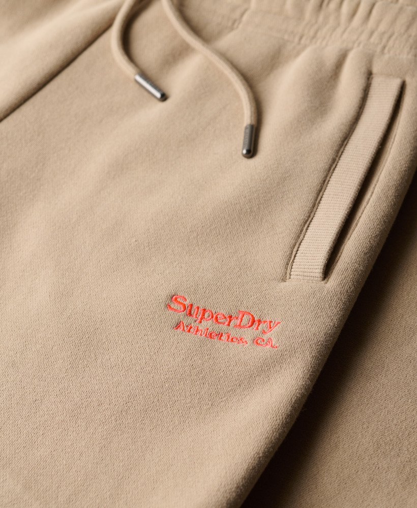 calças de moletom essential logo com punho na cor cinza cobblestone
