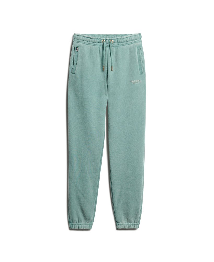 calça jogger essential com punho e logo na cor azul petróleo