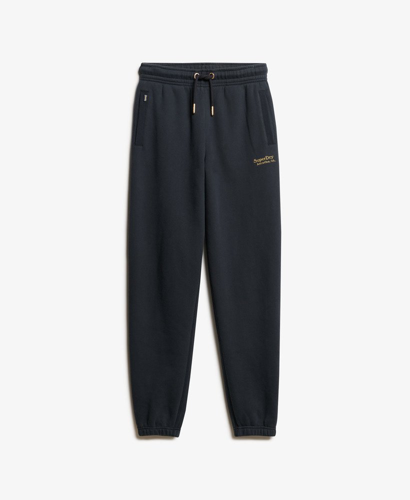 calça jogger essential logo com punho na cor azul marinho mais intenso