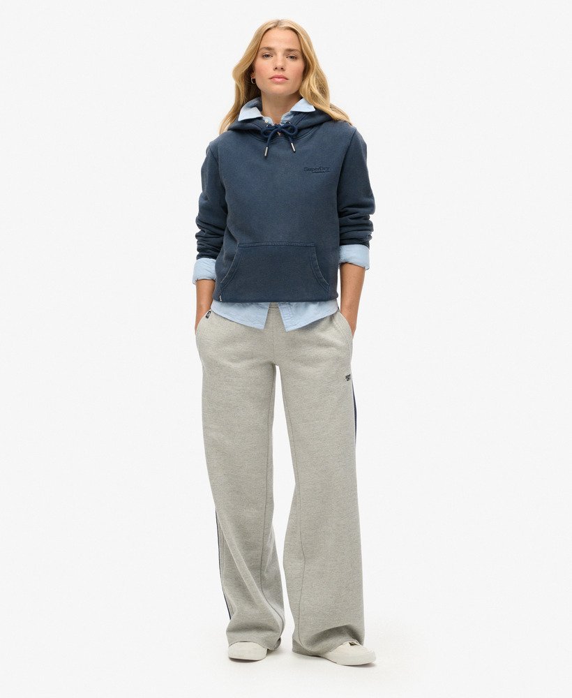 calça jogger reta essential logo em cinza universitário grindle
