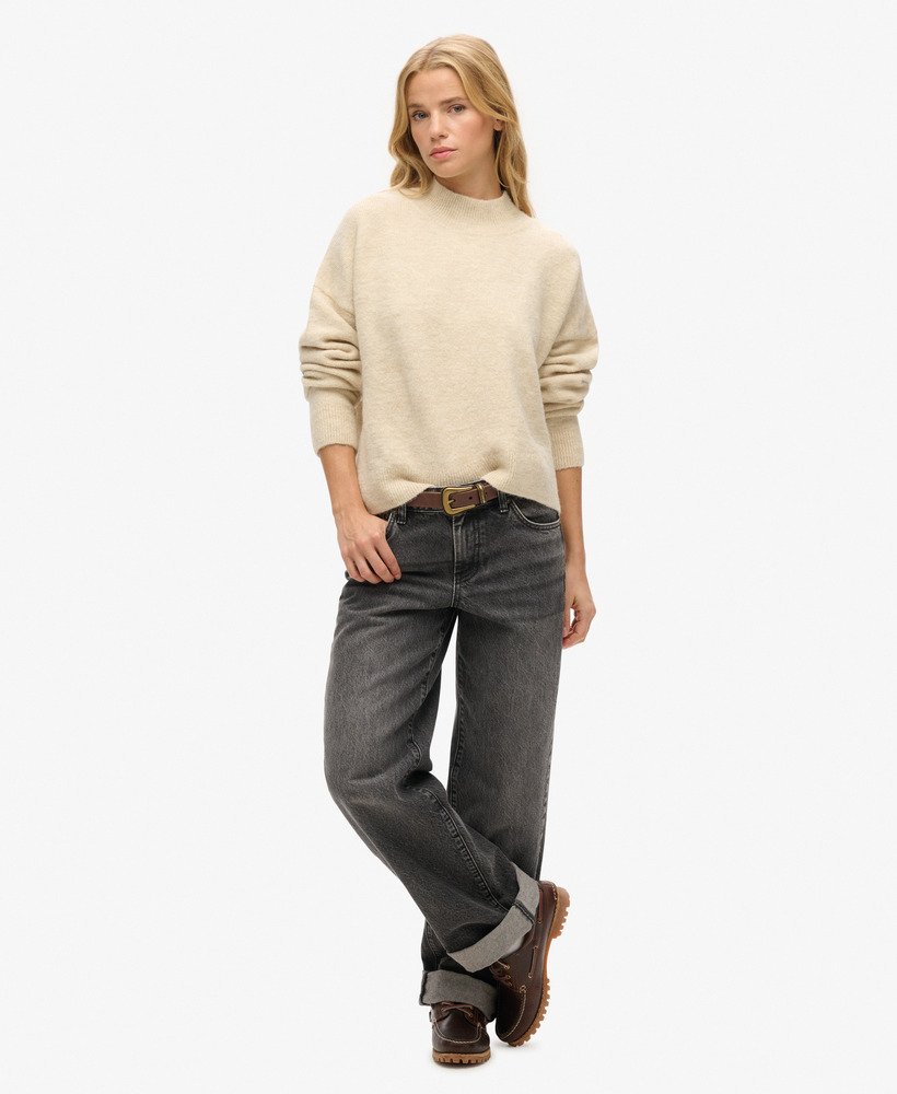 suéter vintage essential com gola alta na cor cru
