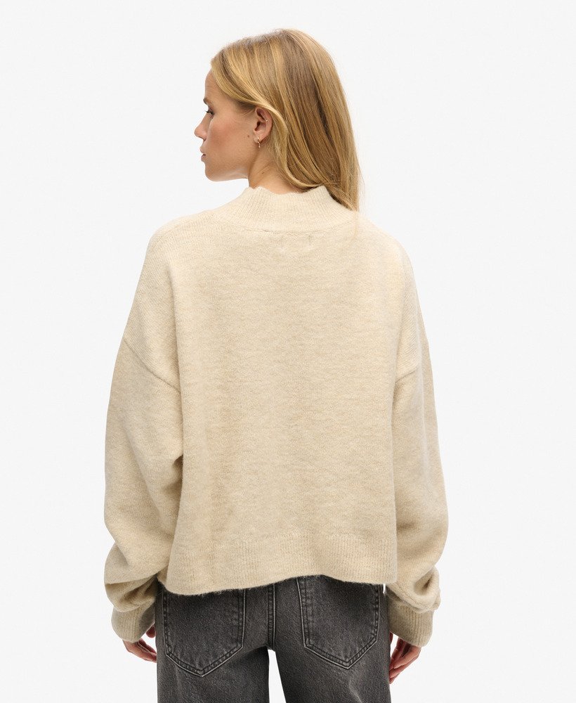 suéter vintage essential com gola alta na cor cru