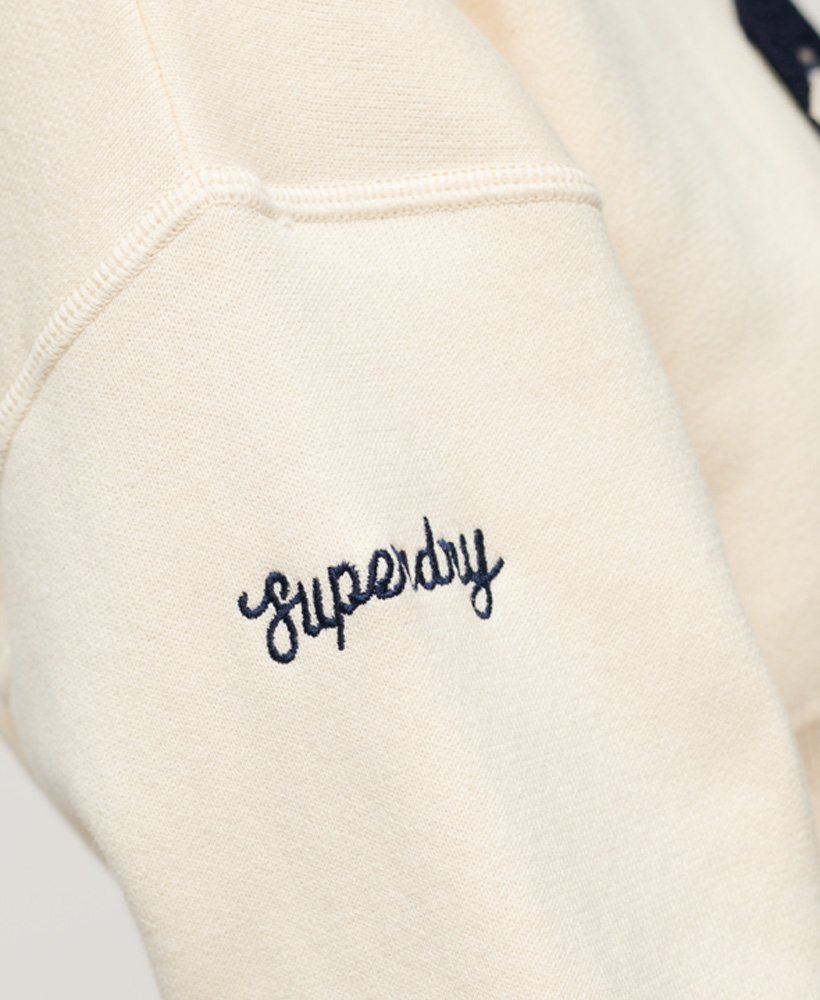 suéter varsity crop crew na cor new chalk
