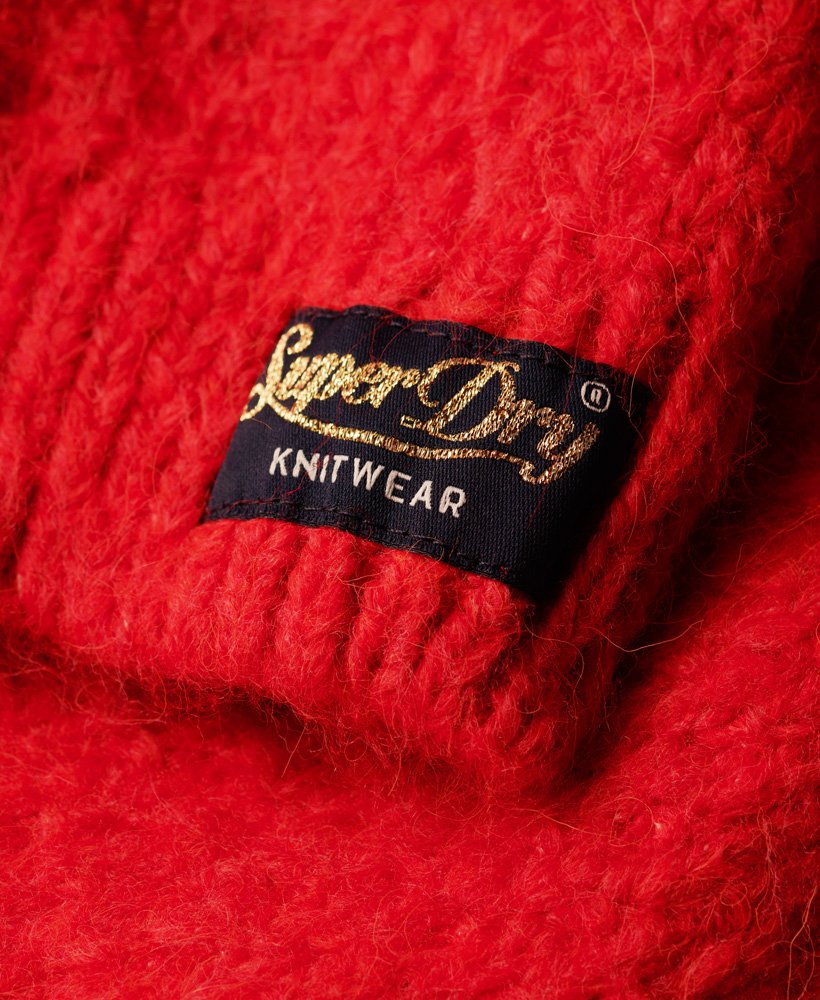 suéter cropped vintage texturizado em tricô na cor laranja fire sky.