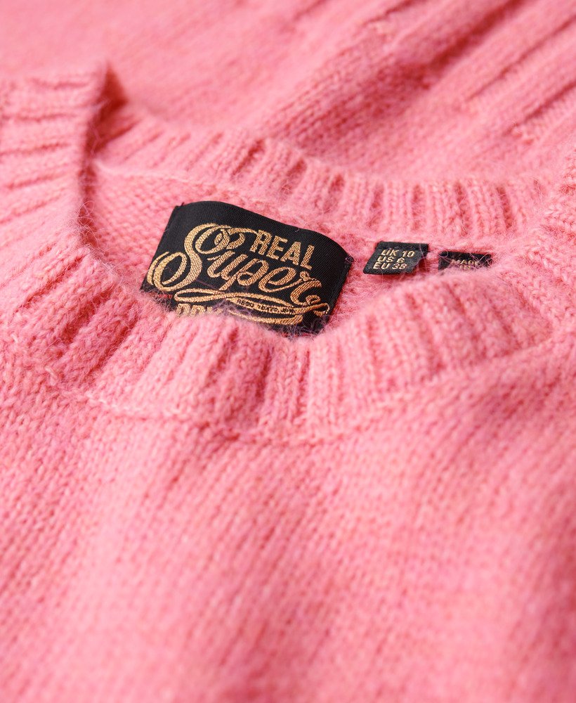 suéter essencial de gola redonda na cor rosa