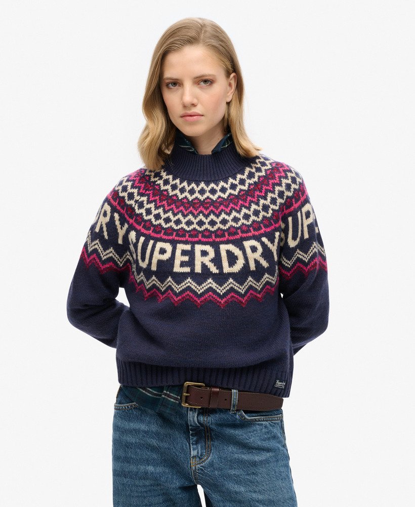suéter da marca fairisle em azul marinho multicolorido.
