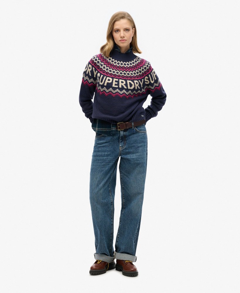 suéter da marca fairisle em azul marinho multicolorido.