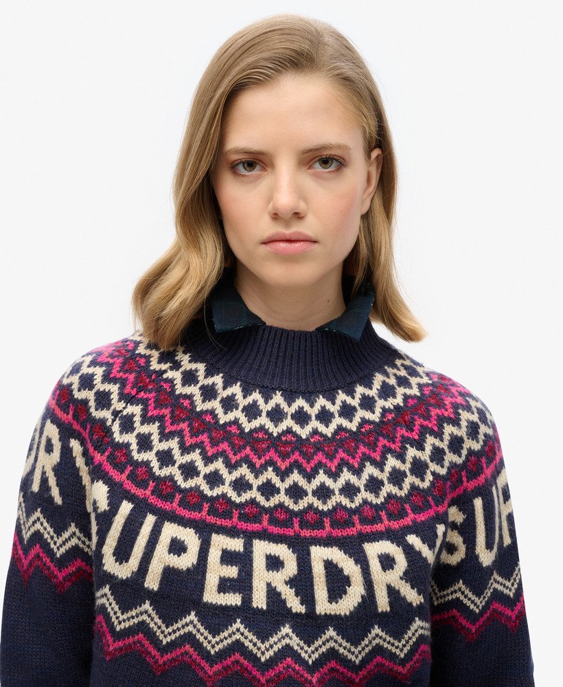 suéter da marca fairisle em azul marinho multicolorido.
