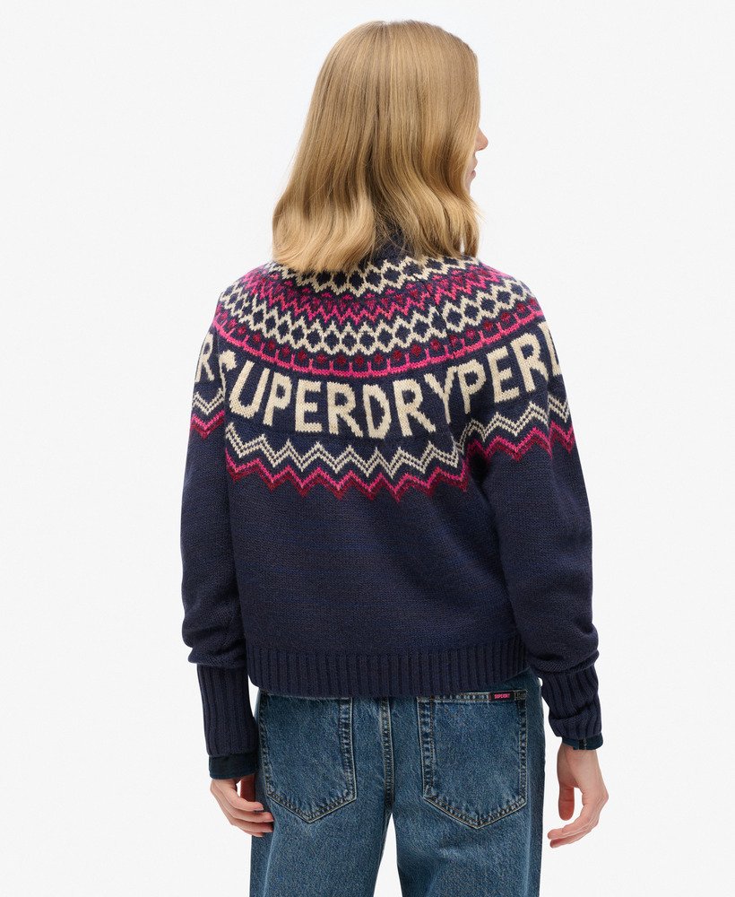 suéter da marca fairisle em azul marinho multicolorido.