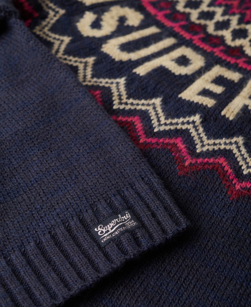 suéter da marca fairisle em azul marinho multicolorido.